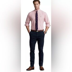 Ralph Lauren Polo Men's Long Sleeve Button-Down Oxford Shirt sunrise red